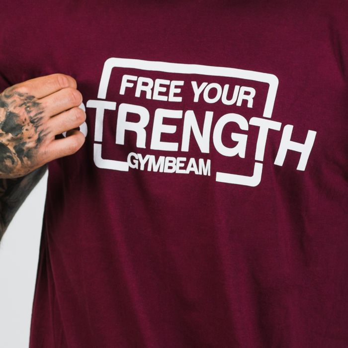 Мајица Free Your Strength Maroon White - GymBeam