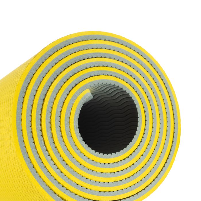 Podloga za vežbanje Dual Yoga Mat Yellow/Grey – GymBeam